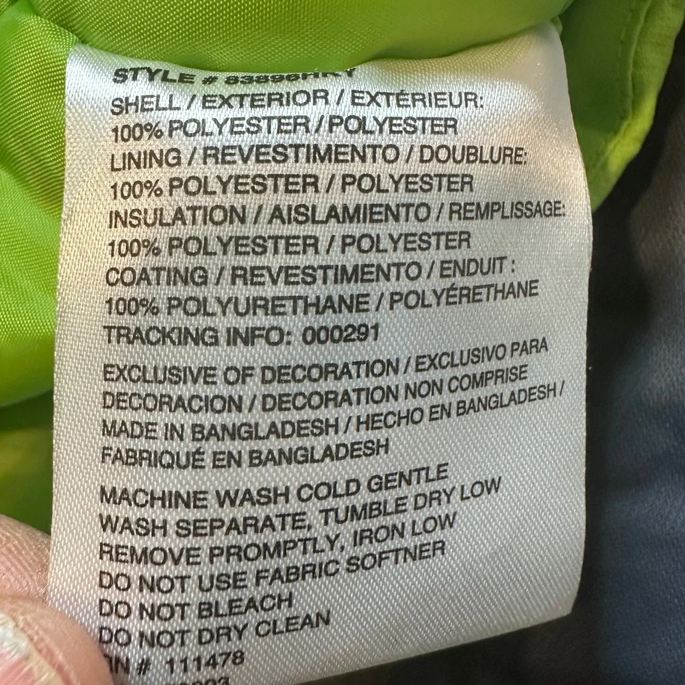 Arctix Winter Jacket Kids L Lime Green Grey 83896HRY Insulated Hooded‎ Ski Coat